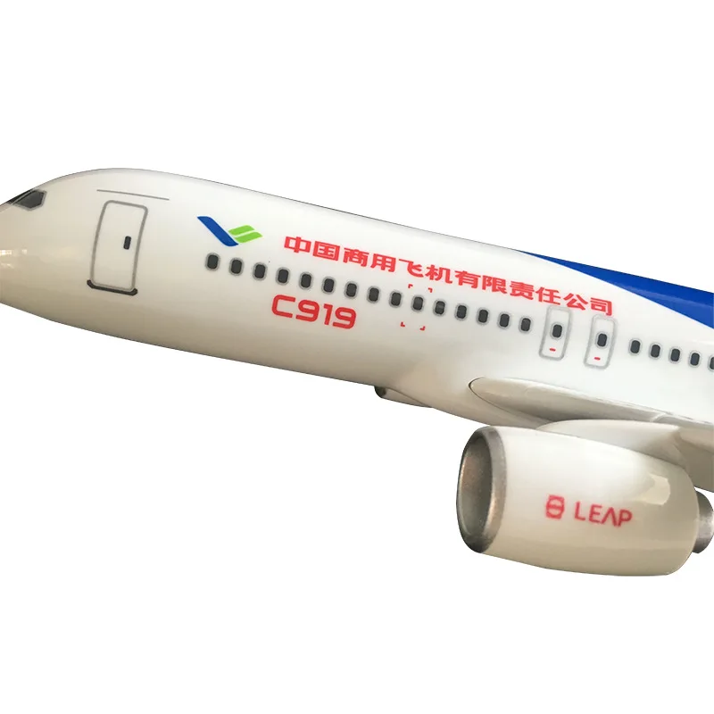 38 см Смола C919 Китай коммерческий самолет Airbus Модель Летающий авиационная модель