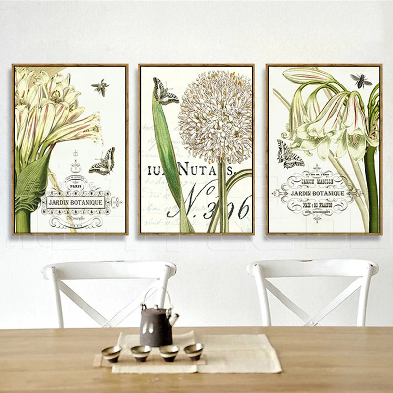 Цветочные картины HAOCHU в стиле ретро французский Париж Джардин ботаническая