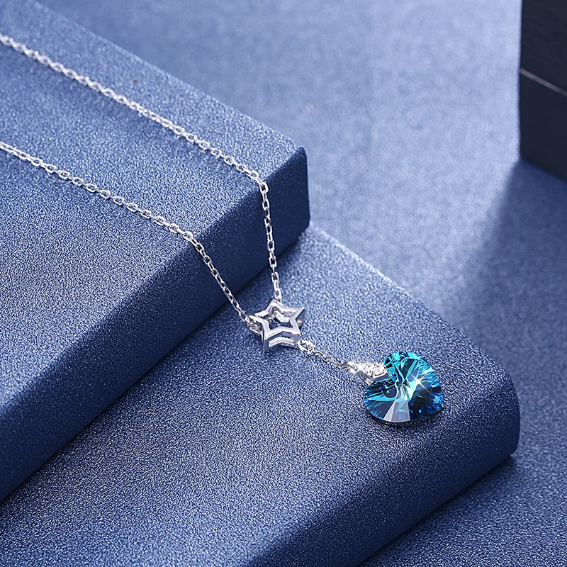 LEKANI романтическое ожерелье с кристаллами в виде сердца от Swarovski Подвеска для