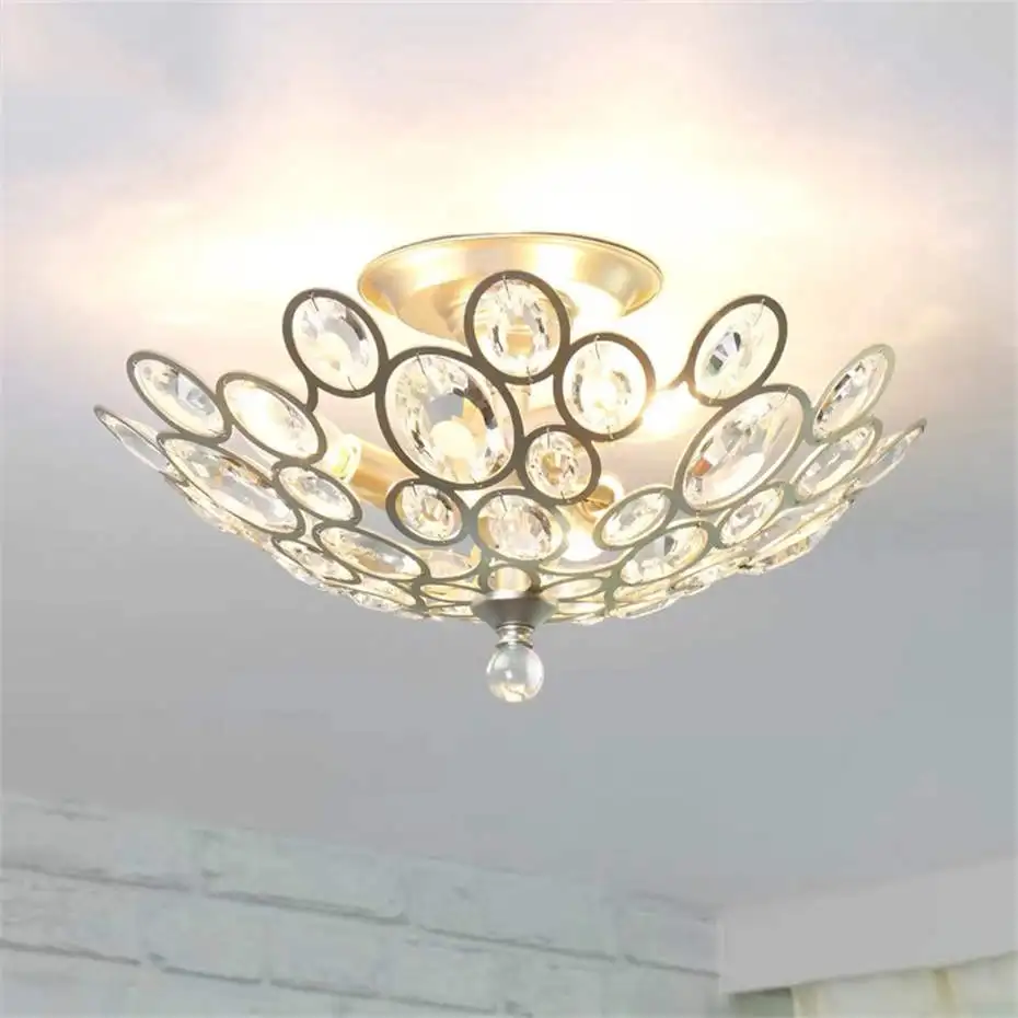 

American luxury crystal Bird nest ceiling lamp for villa living room bedroom hotel modern home lighting fixtures gold lustre led