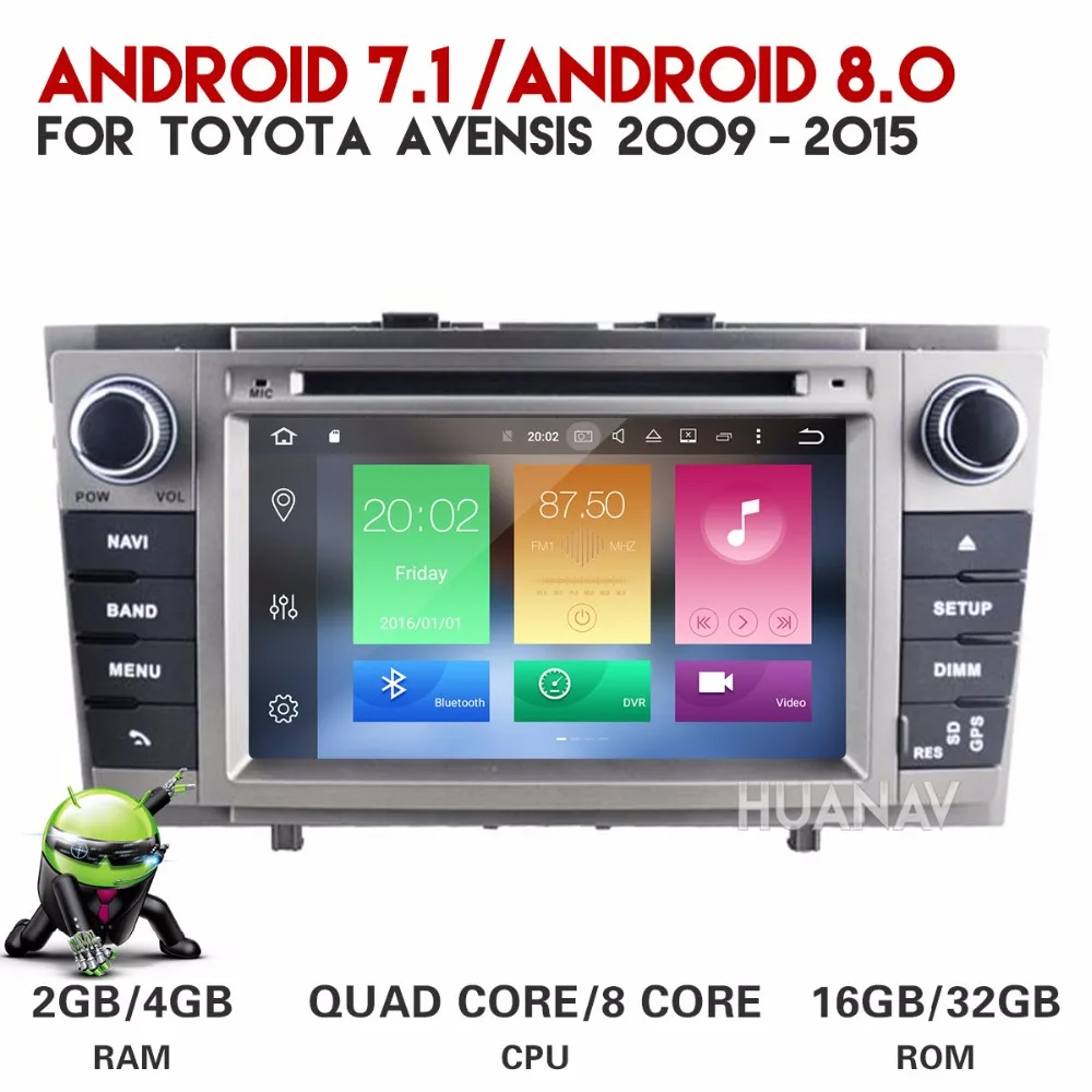 Автомобильный DVD-плеер на Android 2009 4 Гб + 32 ГБ/Android 2 ГБ 16 GPS-навигатор для Toyota Avensis T27-2015