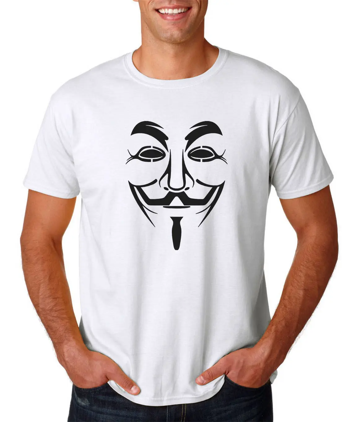 Футболка с изображением маски S 3XL V Vendetta Guy Fawkes Freedom Hacker забавные повседневные