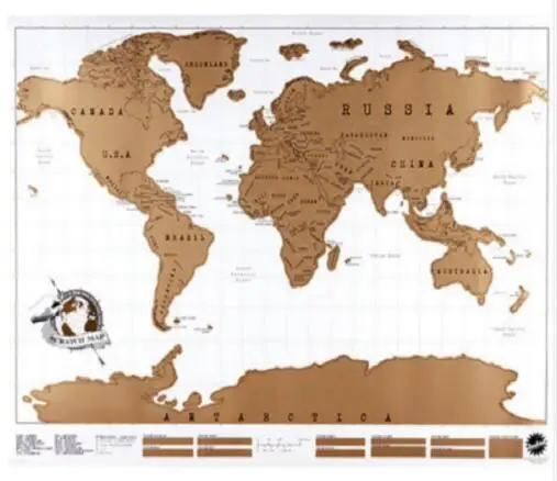 Deluxe Erase World Map Scratch off карта мира персональные дорожные царапины для карты Европа