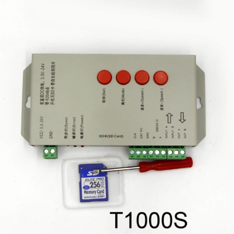 T1000S K-1000C T-1000S SD карты APA102 SK6812 WS2812B WS2811 SK9822 светодиодный 2048 Пиксели T-4000C T-8000A RGB программы полноцветный светодиодный контроллер - Цвет: T1000S