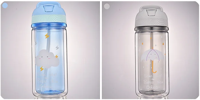 Transhome Bpa бутылка для воды с соломинкой портативные пластиковые бутылки для воды Питьевая Бутылка для детей Детская школьная посуда