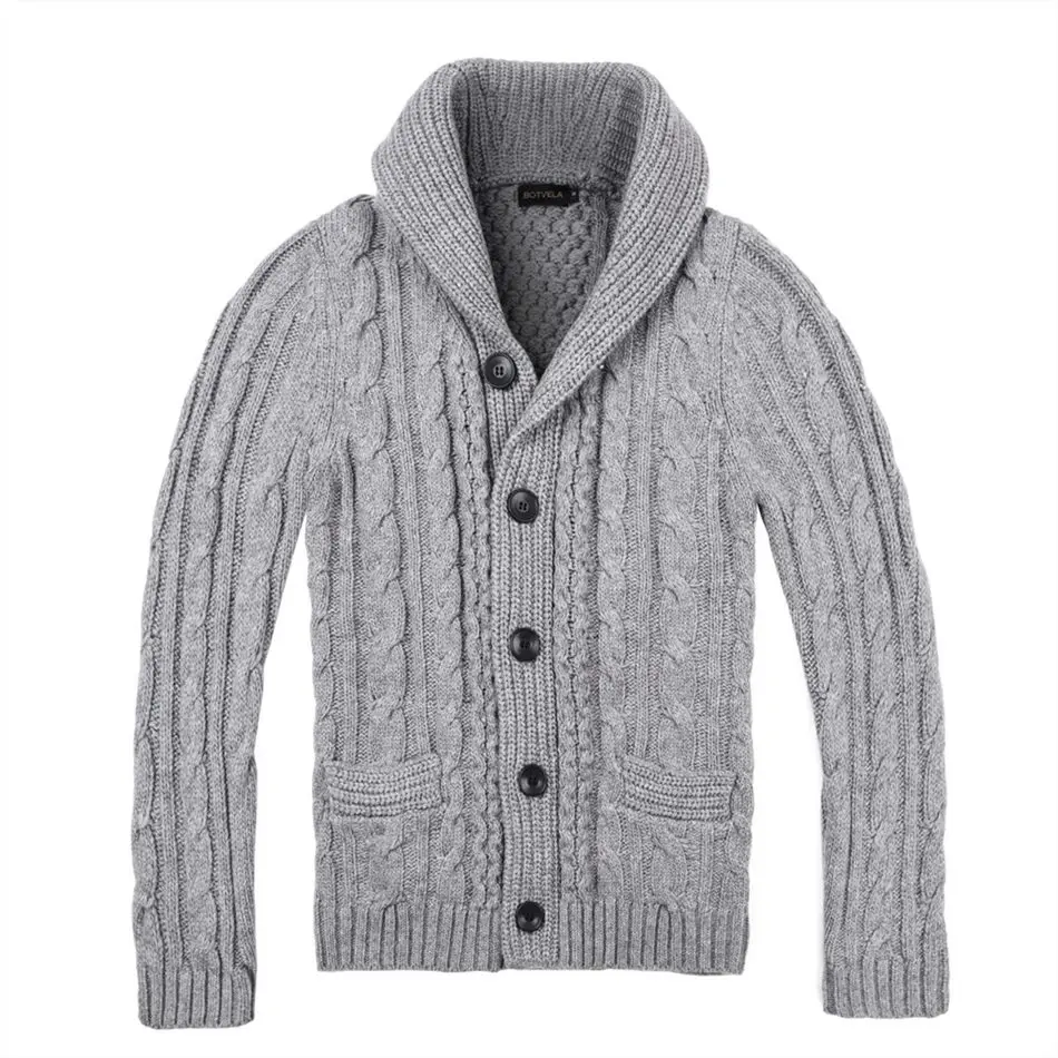 BOTVELA свитер пальто мужские Slim Fit Осень-зима ретро шерстяной твид трикотажные