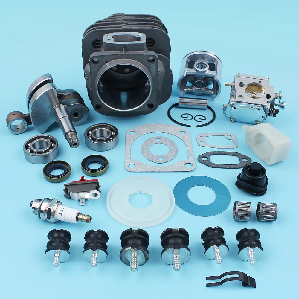 

52mm Cylinder Piston Crankshaft Carburetor Kit For Husqvarna 268 272 272K 272XP Chainsaw AV Buffer Bearing Washer Gasket