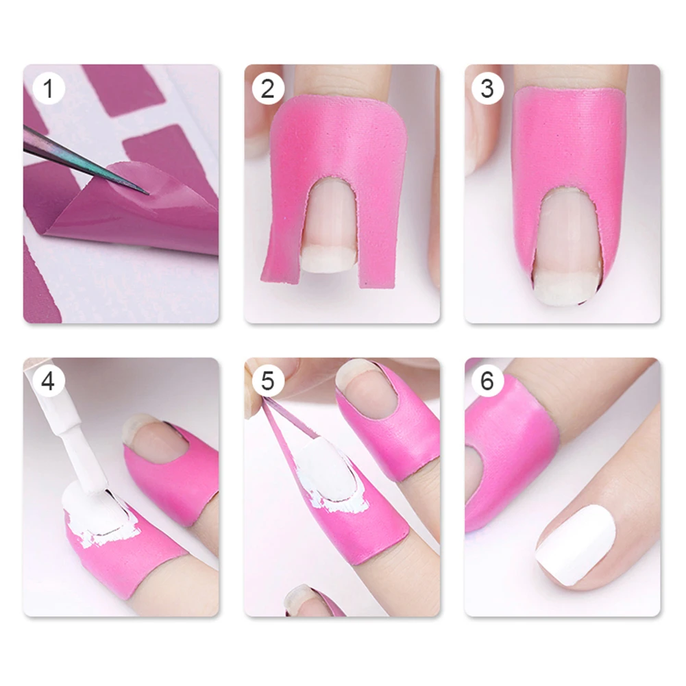 10Pcs/set Creative U-shape Spill-proof Nail Polish Varnish Protector Stickers Holder Tool Durable Manicure Finger Cover | Красота и