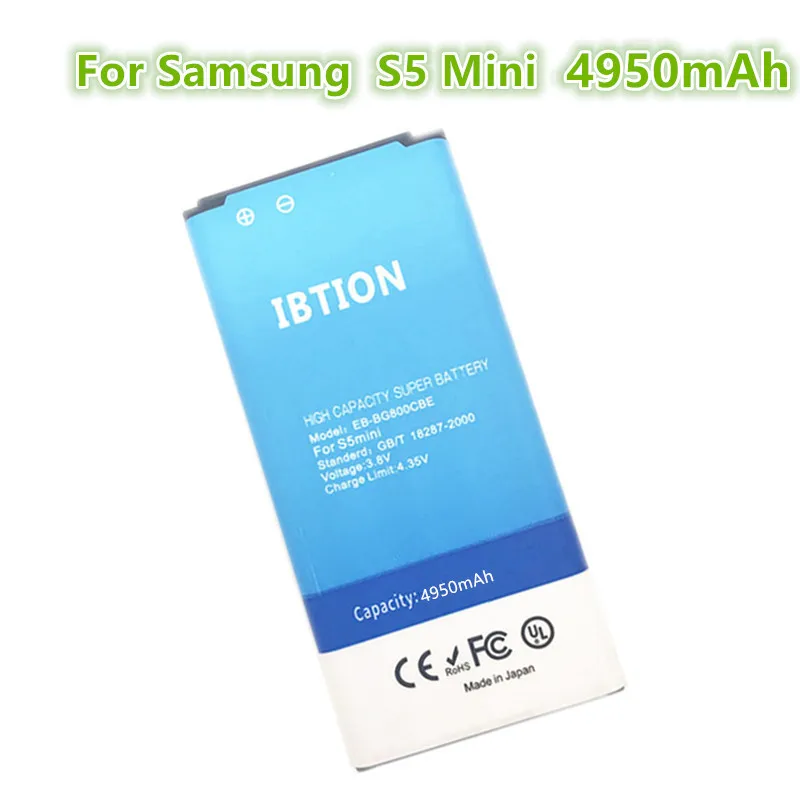 Ibtion 4950 мА/ч, EB-BG800CBE Батарея для samsung GALAXY S5 мини Батарея S5MINI SM-G800F G870a G870W EB-BG800BBE