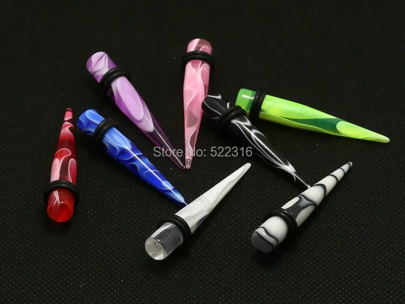 120 шт разного размера Акриловый Мраморный прямые ушные конические наборы затычка