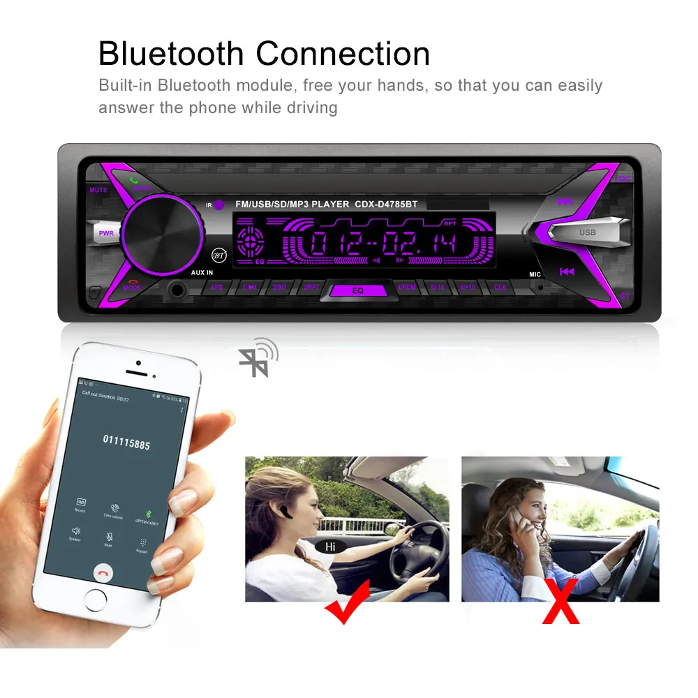 Авторадио Camecho 1 Din 12 В Bluetooth FM в тире авто стерео SD TF usb MP3 аудио плеер Aux-In