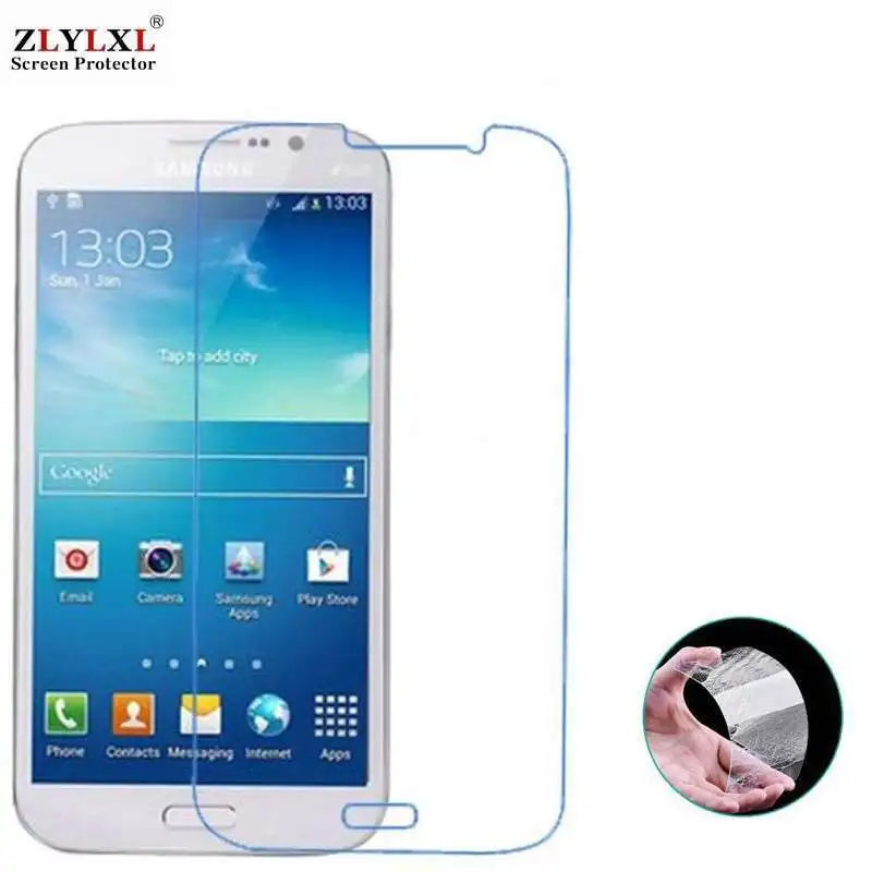 Стекло + чехол прозрачный грязестойкий мягкий накладка для Samsung Galaxy Mega 5 8 i9150 I9152
