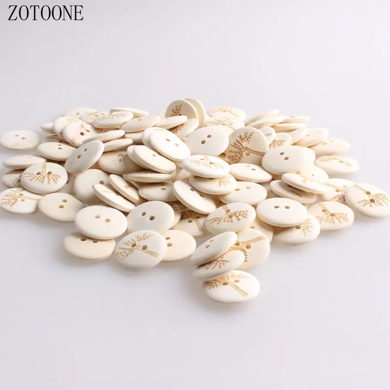 ZOTOONE 18 мм 50 100 шт Дерево Деревянные Кнопки красивый рисунок дерева декоративные 2