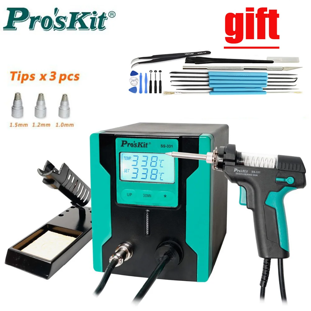 2019 новый высокого качества Pro'sKit SS 331H ESD ЖК дисплей цифровой электрический отсос