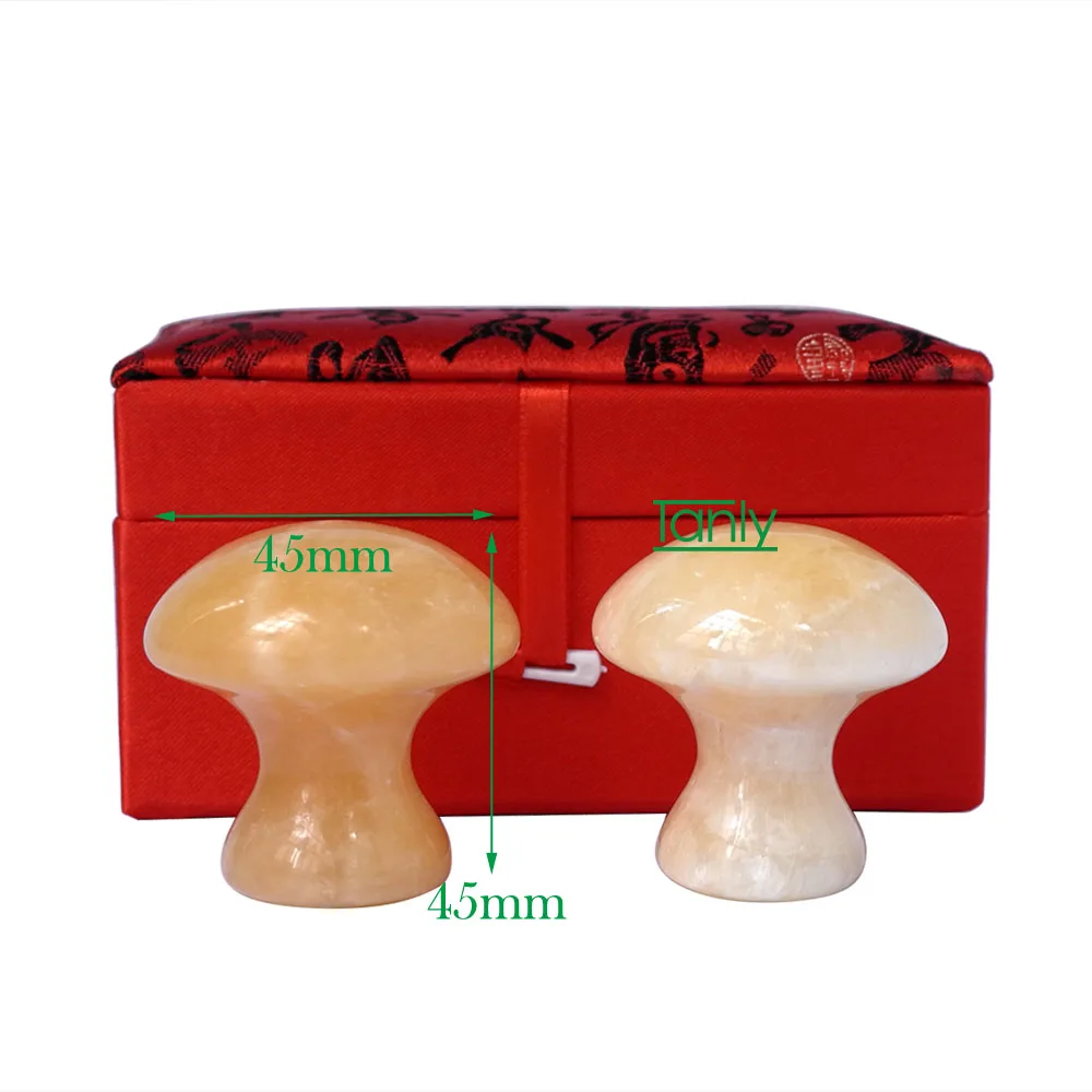 Традиционный массажный инструмент красоты лица натуральный желтый нефрит