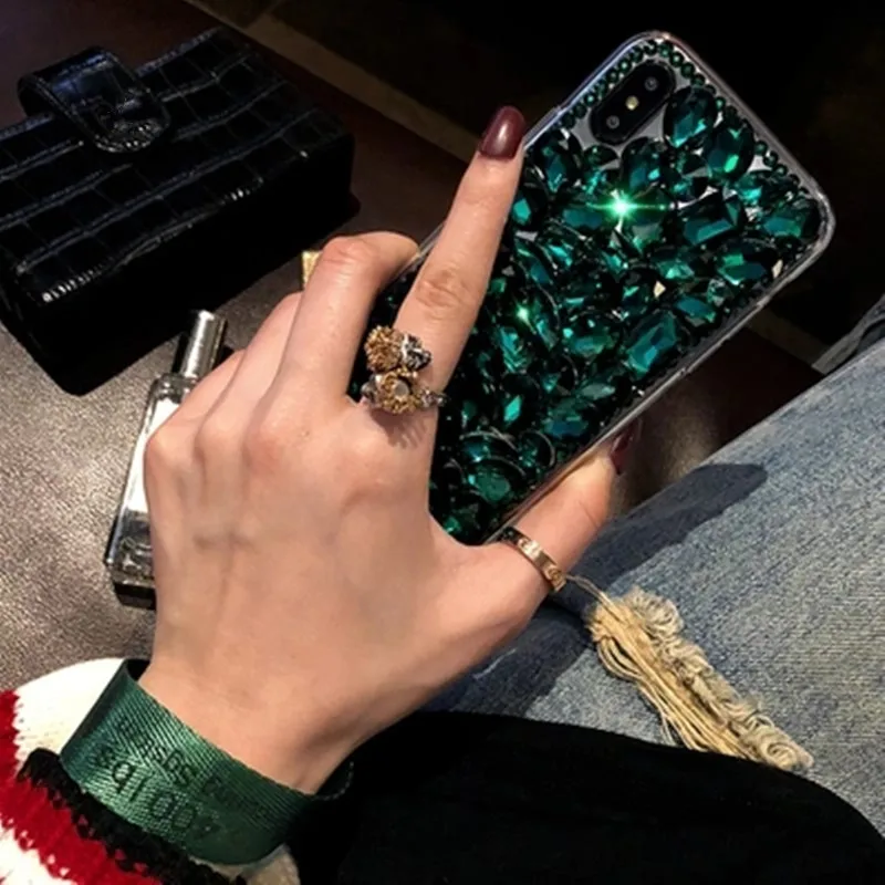 Bling ювелирное Стразы С кристалалми и стразами для задней поверхности из мягкого цветной чехол для телефона чехол для iPhone 11 Pro Max X 6 6s 7 8 Plus iPhone 5 SE XR Xs Max
