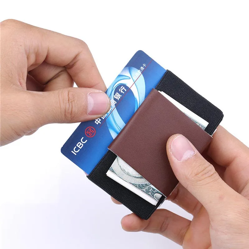 Эластичный держатель для карт маленький кредитный кошелек монет магический