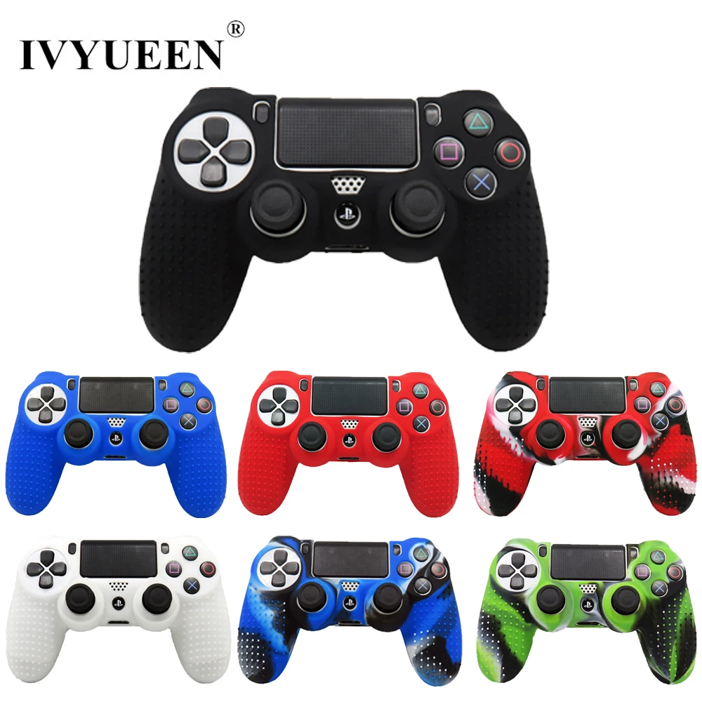 Силиконовый чехол IVYUEEN для Dualshock 4 тонкий консоли PlayStation и PS4 Pro с колпачками