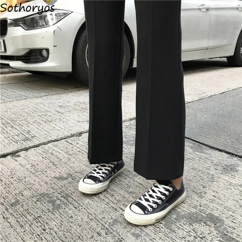 

Pants Women Solid Simple All-match High Waist Leisure Trousers Womens Straight Full Length Trendy Korean Style Ladies Elegant
