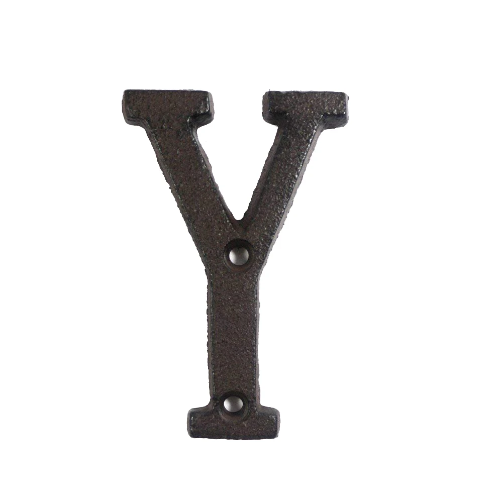 Y Металлические буквы цифры чугунное украшение дом знак для двери DIY кафе стены RT99 - Цвет: Y
