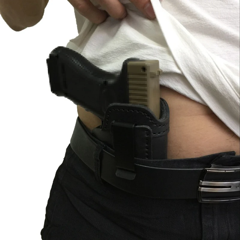Кожаная кобура IWB для S & W M P Shield GLOCK 17 19 22 23 32 33/Спрингфилд XD XDS/Plus все похожие размеры