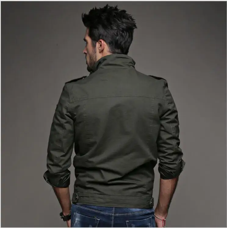 Весенняя Мужская куртка большие размеры M 6XL черный хаки армейский зеленый
