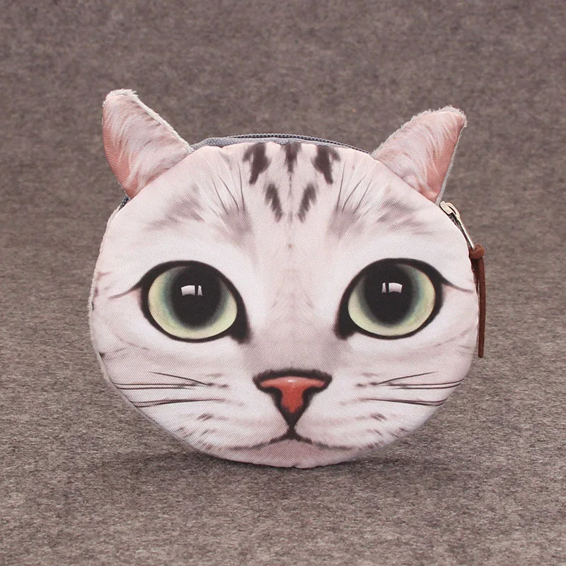 5 шт./лот модные детские кошельки monedero gato животные mujer dama chica 3d монета кошка печать