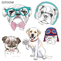 zotoone cute dog stripes iron on transfer patches on clothing diy patch heat transfer for clothes decoration stickers kid gift g
