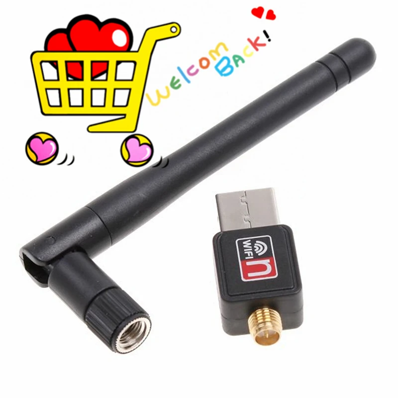2pcs/ Lots Mini 150M USB WiFi Wireless Network Networking Card 802.11b/g/n LAN Adapter with Antenna Computer Accessories | Компьютеры и