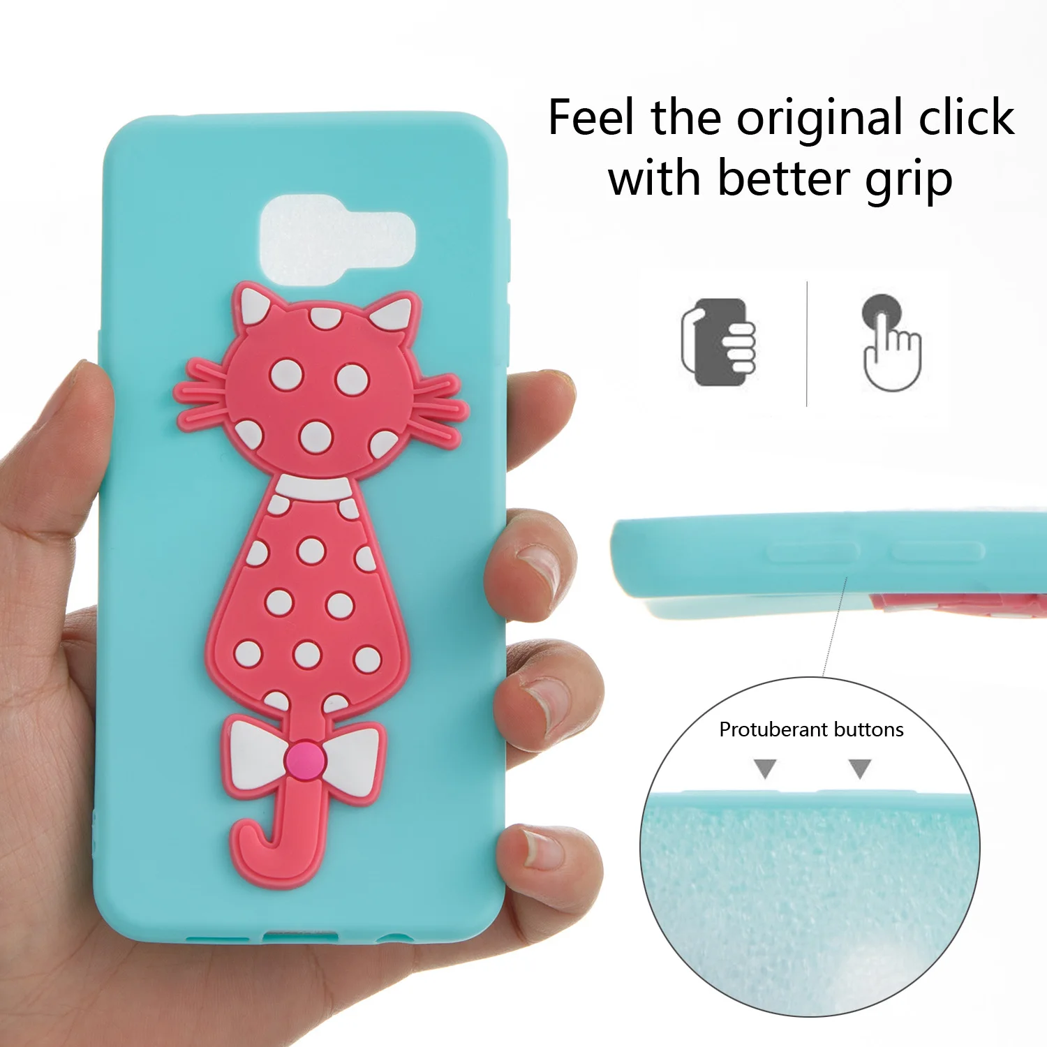 TPU Lovely Soft Silicone Cartoon Phone Case Cover Bag Cubierta For Samsung Sumsung Samsug Galaxy Galaxi A3 2016 A310 Cat |