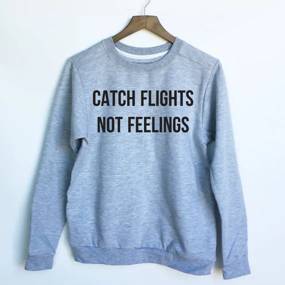 Белая женская толстовка Catch Flight Not Feeling забавные худи с графическим принтом