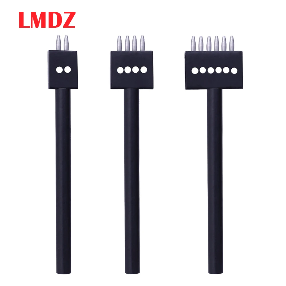 LMDZ DIY Кожа craft стежка под давлением 4 мм стежка инструмент для пробивки отверстий зубец 2/4/6 4 зубец отверстие Диаметр удар инструменты Круглый ряд перфоратор дрель