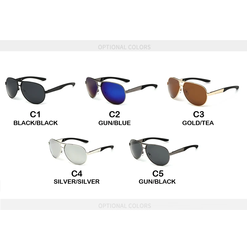 JULI мужские алюминиевые поляризованные солнцезащитные очки классические