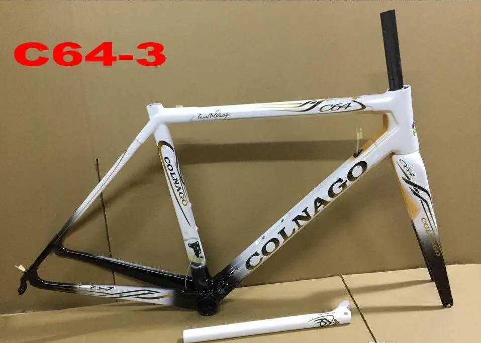 C64-3 Colnago C64 полностью карбоновая рама для шоссейного велосипеда Di2 наклонная Механическая рама для шоссейного велосипеда gro UPS et black red bob framework UPS XDB DPD - Цвет: C64-3