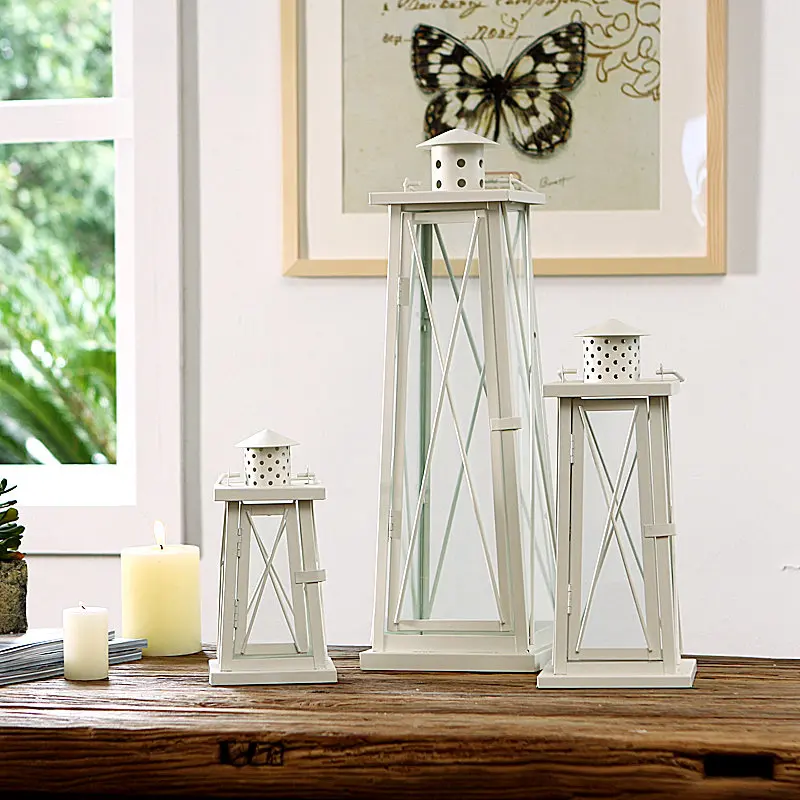 

Europe type restoring ancient ways furnishing articles living room table glass candlestick, wedding decoration