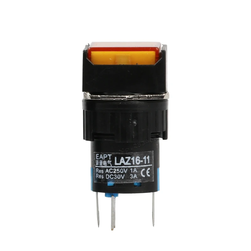 16-миллиметровый светодиодный мгновенный светящийся suqare кнопочный переключатель