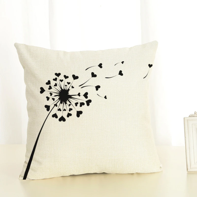 Кантри Ландшафтная Подушка наволочки Одуванчик украшение дома 45х45 декоративная