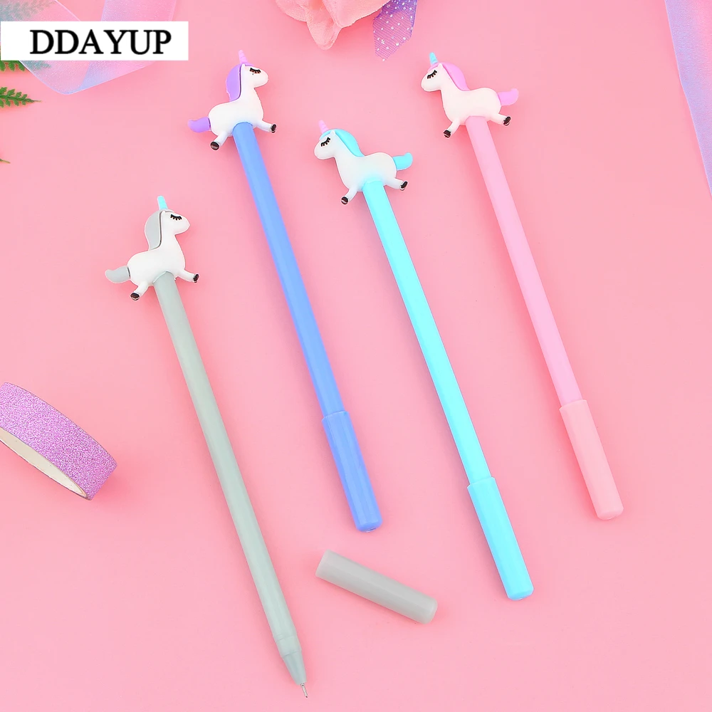 4 шт. Kawaii милый единорог мультфильм гелевая ручка сувенир Канцтовары школы и офиса