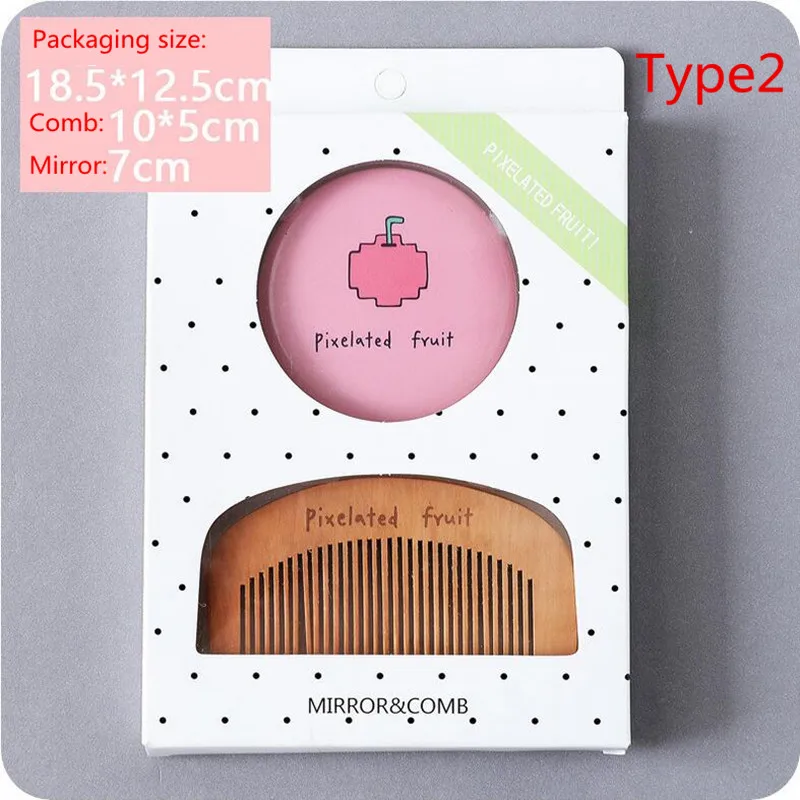 1 Набор 2 в милый компактный макияж зеркала расческа набор путешествия