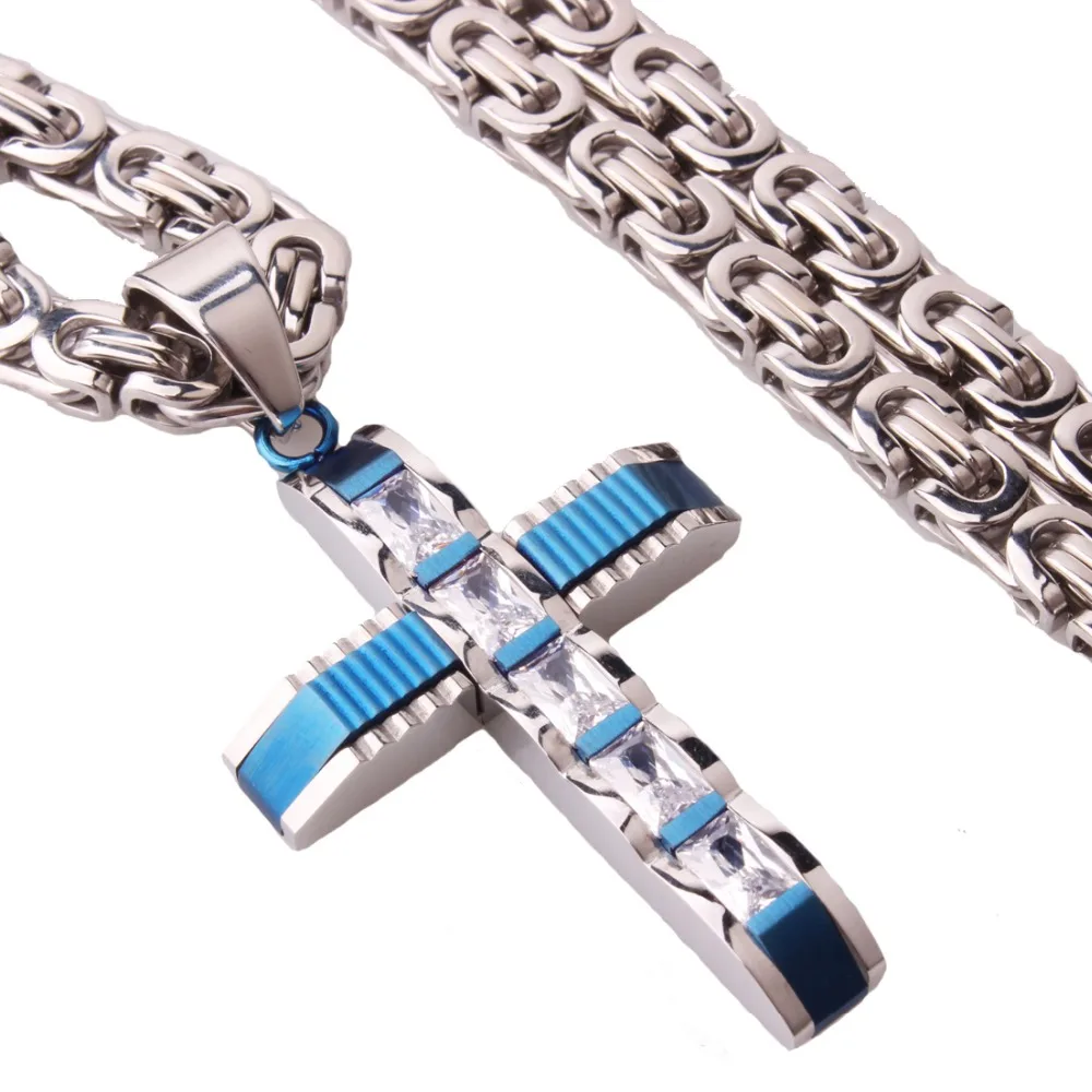 Модный белый квадратный камень из нержавеющей стали серебряный цвет и синий