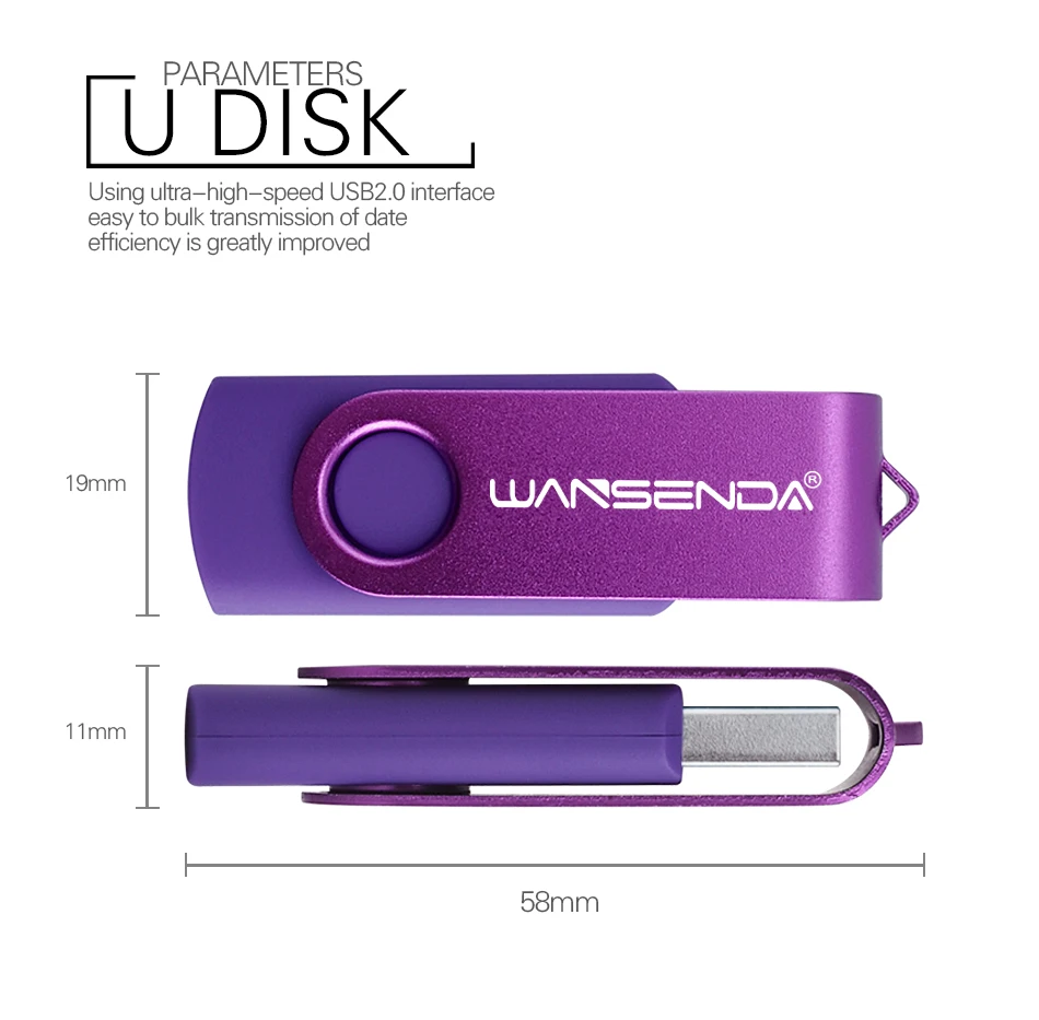 Wansenda поворотный дизайн USB флэш накопитель 4 ГБ 8 16 32 64 Гб 128 256 мини pendrive 2 0