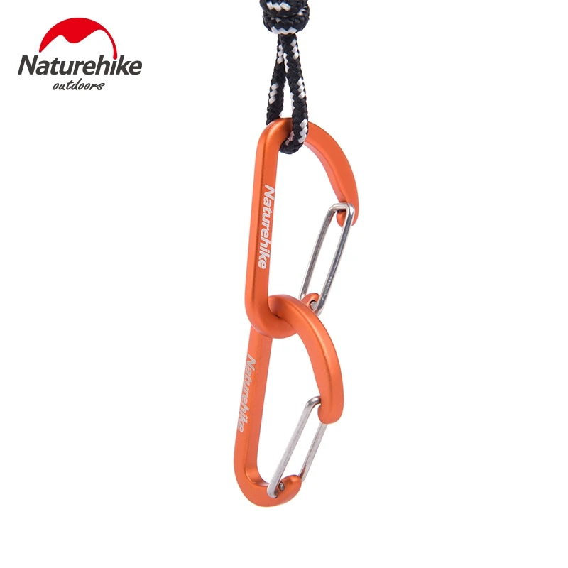 

Brand Naturehike 8pcs D Shape Camping Carabiner 4cm Aluminum Hook Clip Holder Buckles Survival Kits Fast Hang Mini Buckle Hook