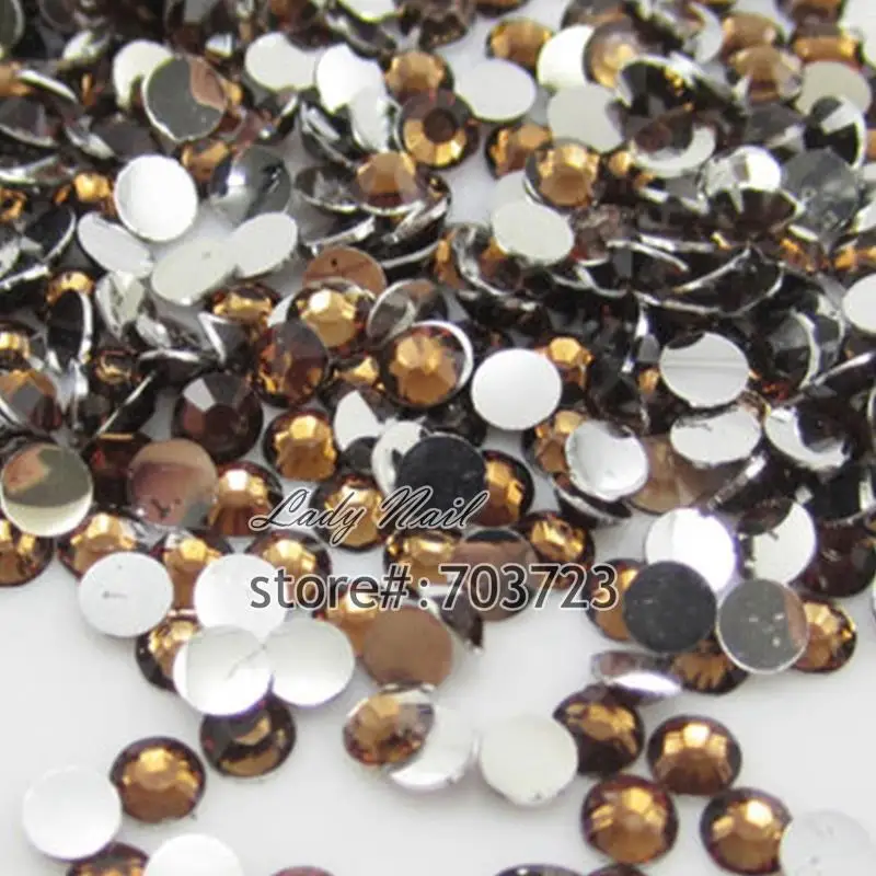 

1000PCS ss30 6mm 3D Nail Art Gems Beads Nail Tools Decorations Glitter Rhinestones For Nail Jewelry Tips Dark Brow N18