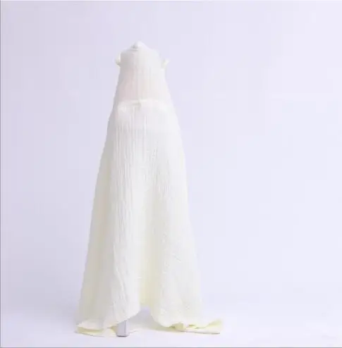 Beige Муслиновый хлопковый детский банный халат с капюшоном, банное полотенце, мягкое детское Хлопковое одеяло, впитывающее, высыхающее, пляжное полотенце, мочалка - Color: Beige