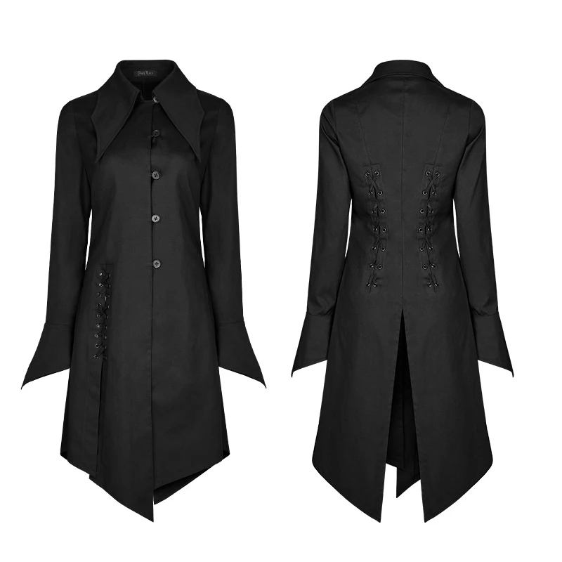 Женская рубашка в стиле панк-рейв Готическая винтажная блузка панк-рок с рукавом