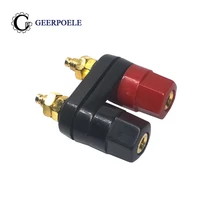1 pcs double banana terminal hexagon connectors audio horn plug cold pressure solderless plastic red black