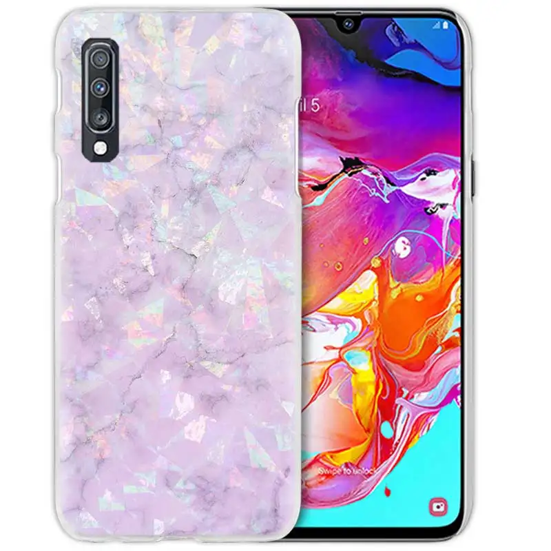 Шикарная розовая Мрамор симпатичный чехол для samsung Galaxy A50 A70 A20e A40 A30 A20 A10 A8 A6 плюс A9 A7 жесткий прозрачный чехол для телефона чехол - Цвет: 10