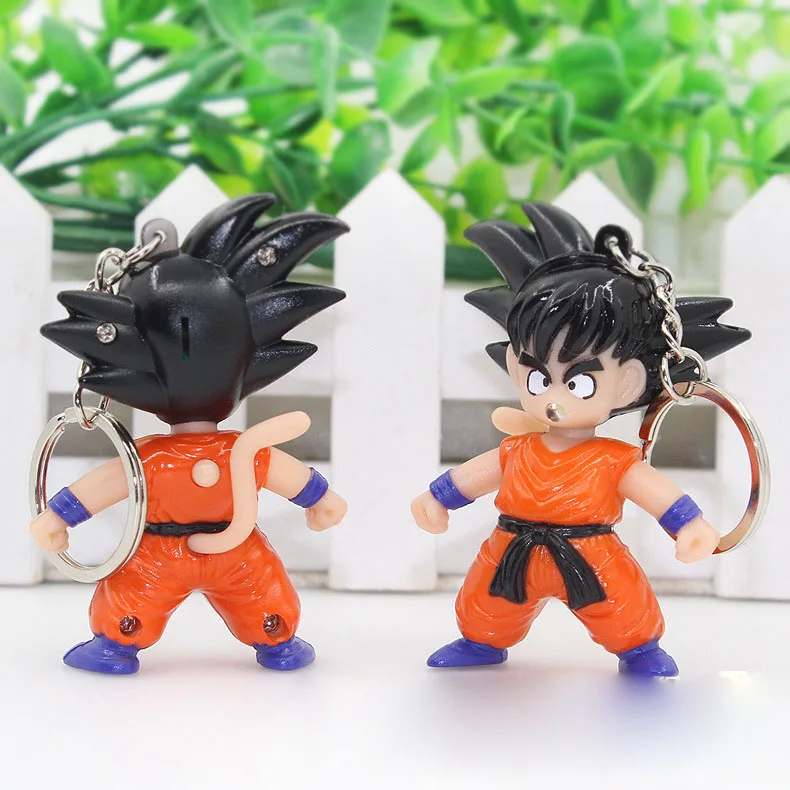 Dragon Ball Z Son Goku брелок Супер Saiyajin Вегета светодиодная вспышка и звук кольцо кулон