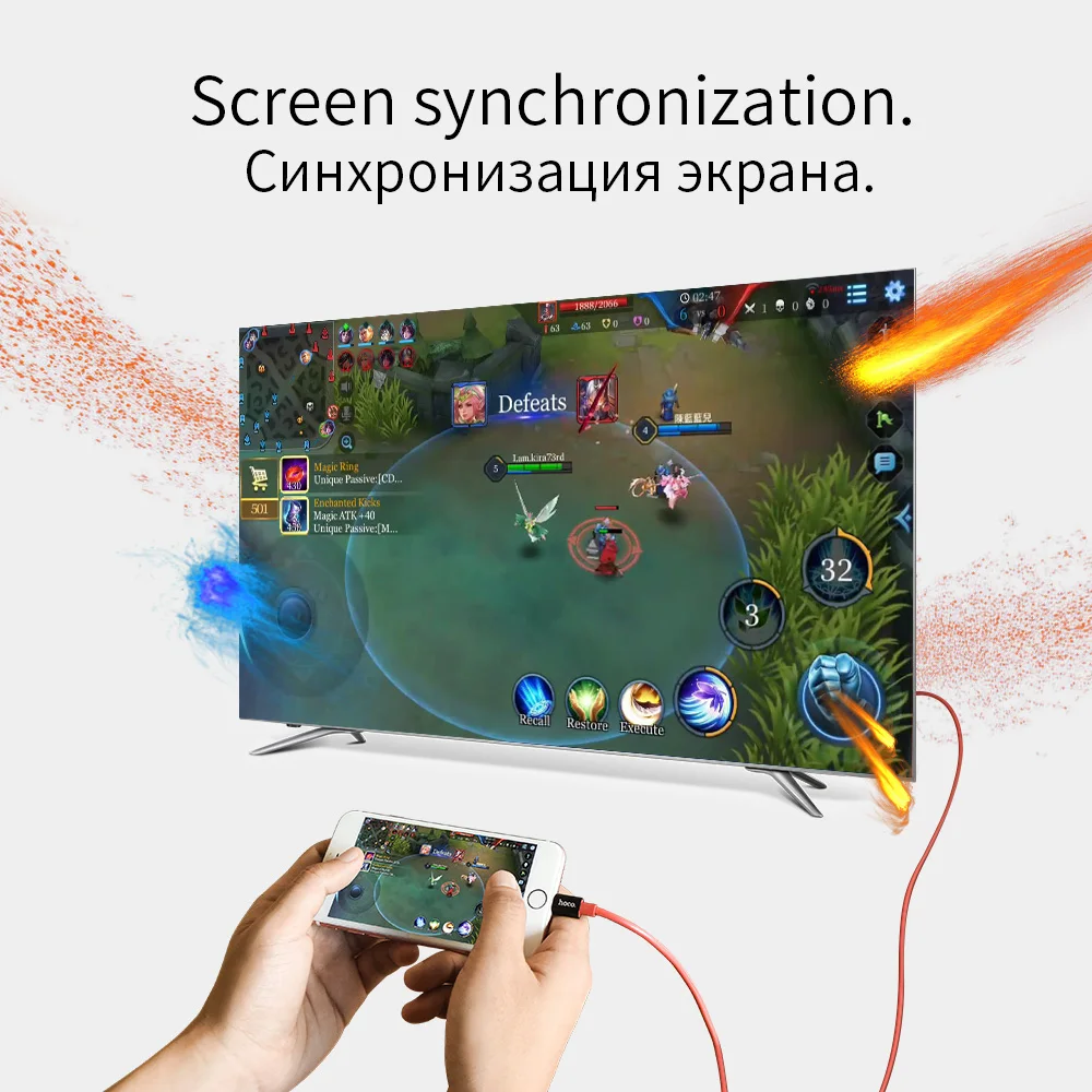 HOCO для Apple plug hdmi AV кабель адаптер зарядки 8-контактный к HDTV 1080p проектор монитор iPhone
