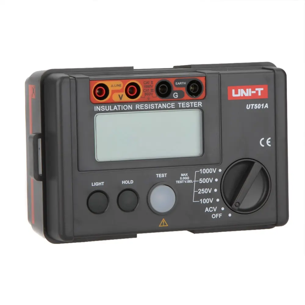 UT501A 1000 В esr Мегаомметр заземления изоляции тестер сопротивления Megohmmeter вольтметр с ЖК-подсветкой